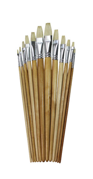 Artist Paint Brush Set Flat (12pcs)