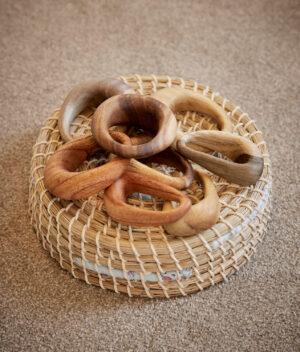 Wooden Pebble Rings (8pcs)